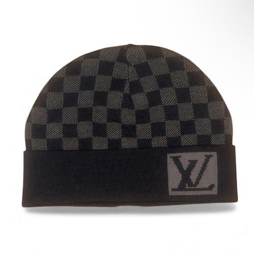 Designer damier wool hat - damier,